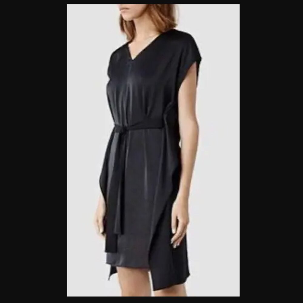 AllSaints Black V-Neck Dress